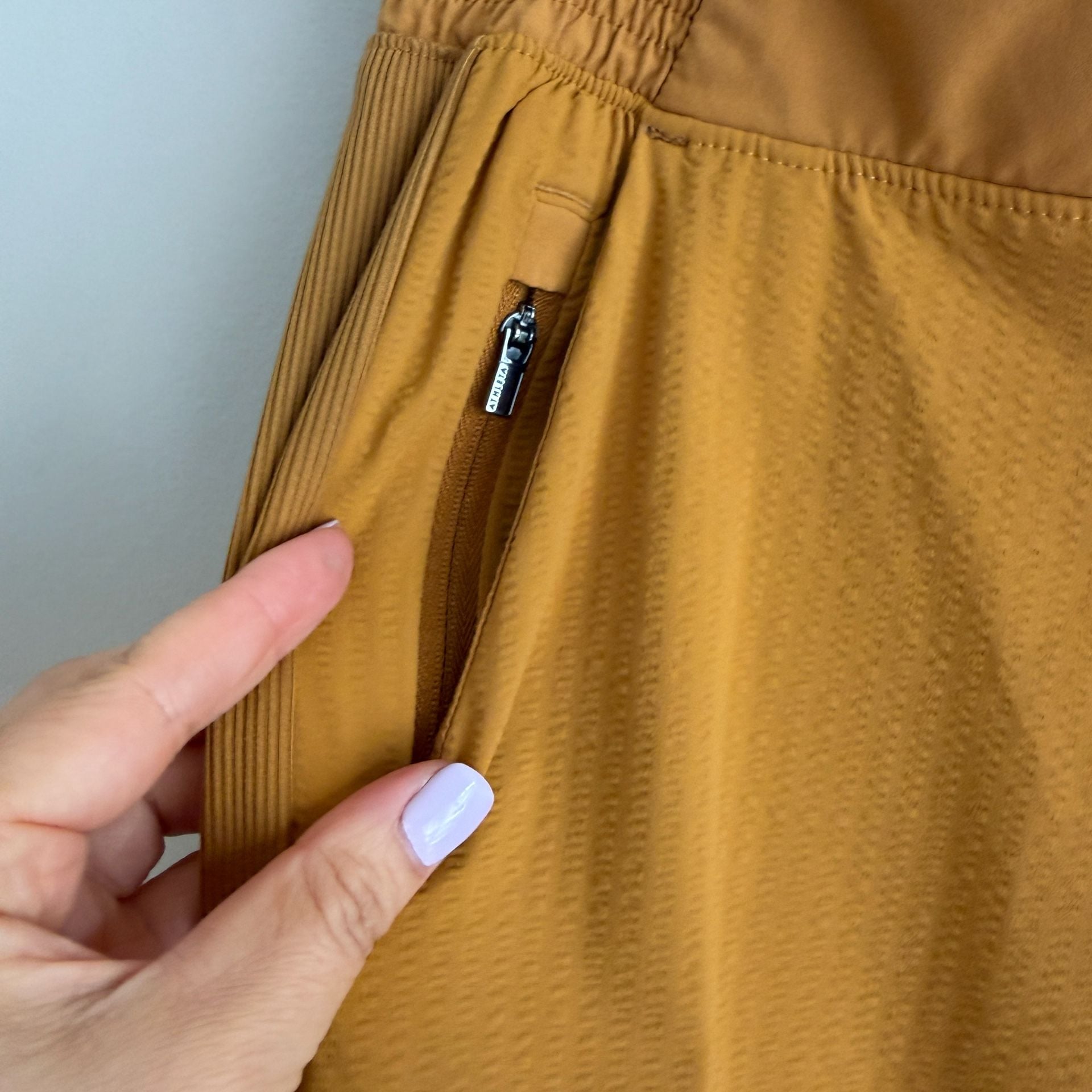 Athleta Textured Brooklyn Joggers Mustard Yellow 9