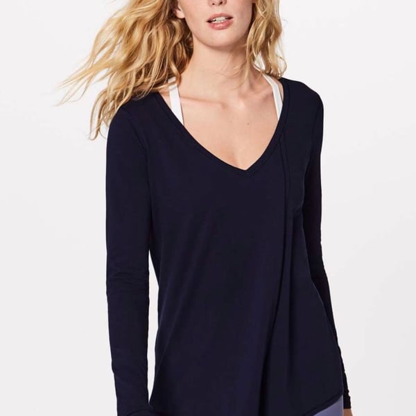 Lululemon Long Sleeve Wrap Tunic Size 8 Navy Blue