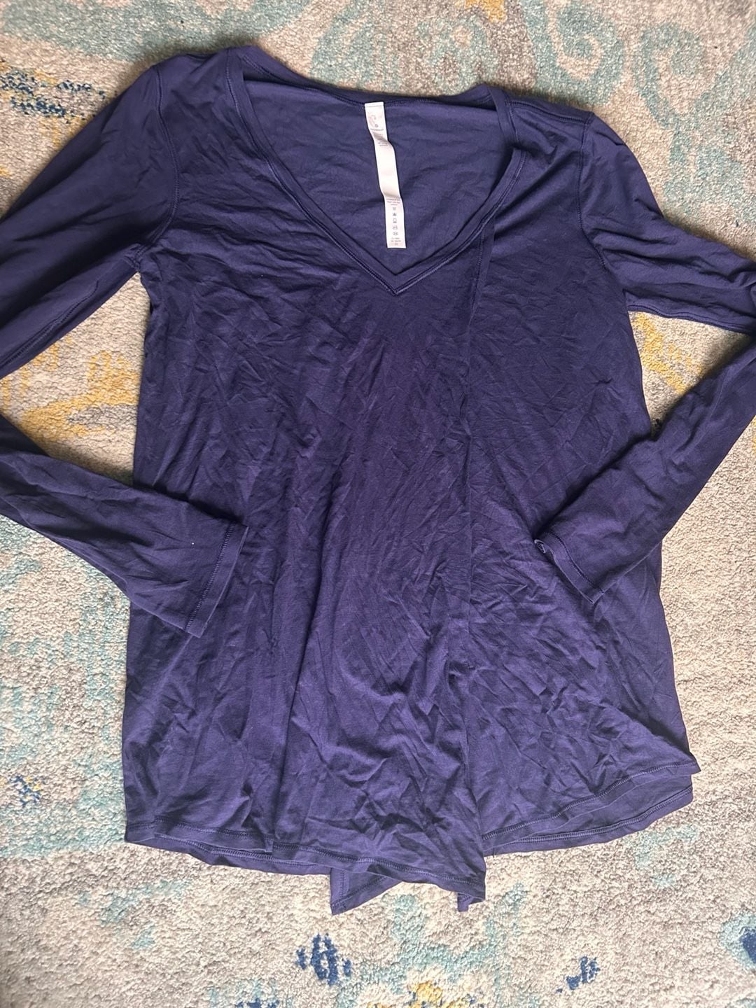 Lululemon Long Sleeve Wrap Tunic Size 8 Navy Blue 3