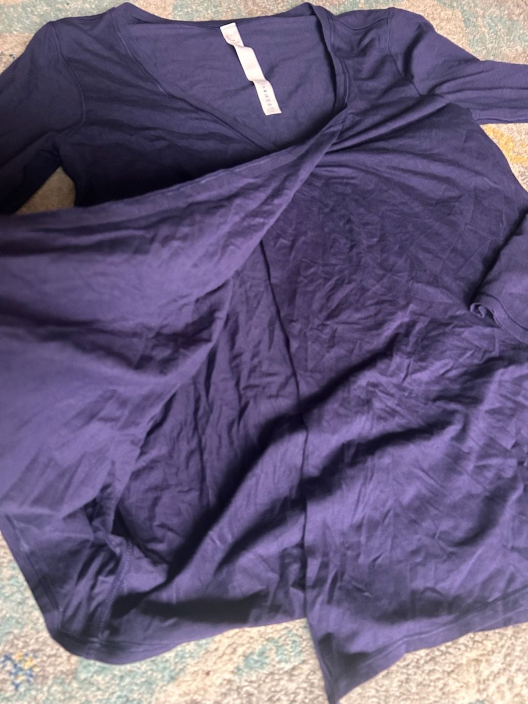 Lululemon Long Sleeve Wrap Tunic Size 8 Navy Blue 4