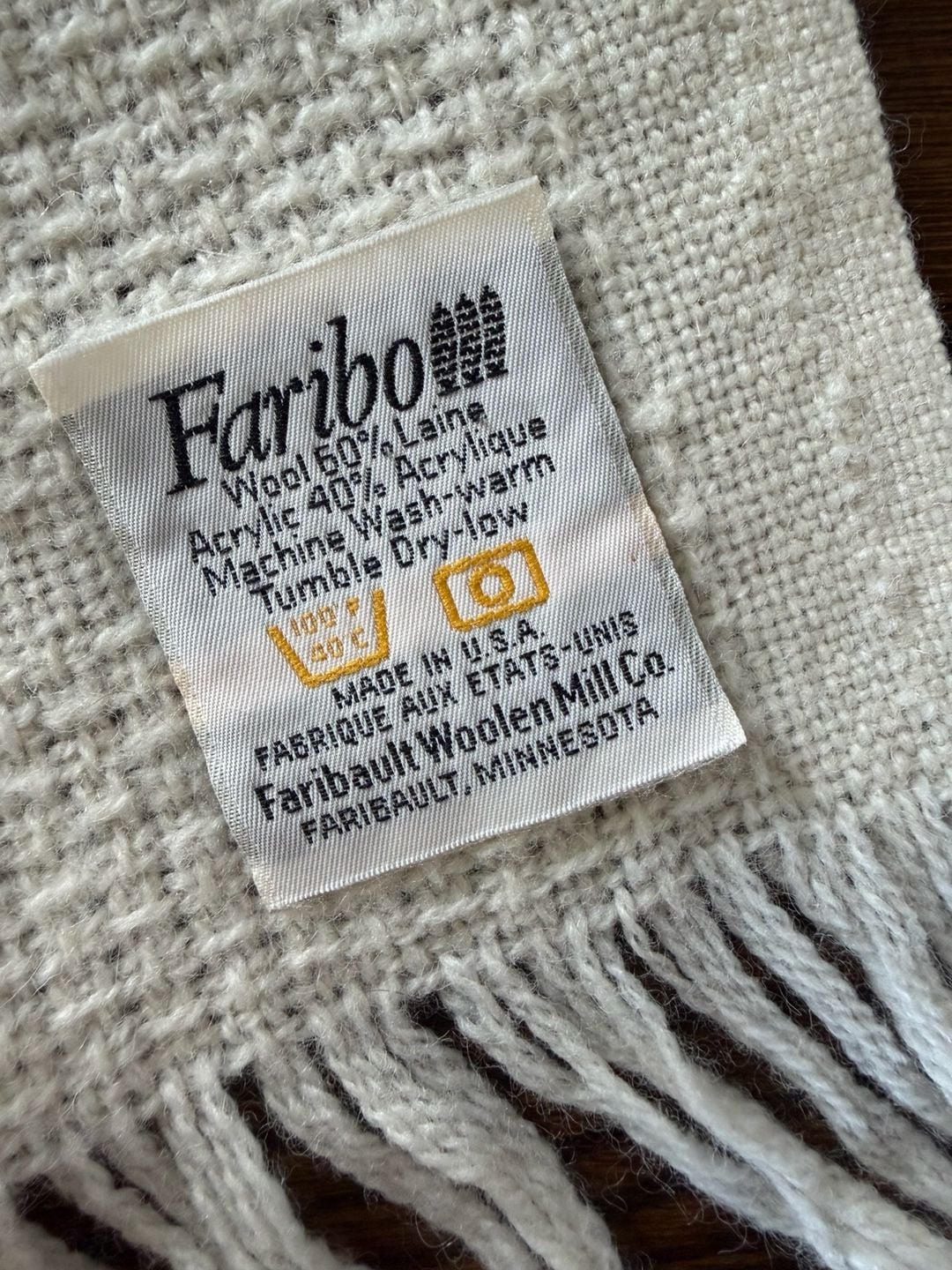 Faribo Vintage Wool Throw Blanket Farm Embroidery Made in USA 3