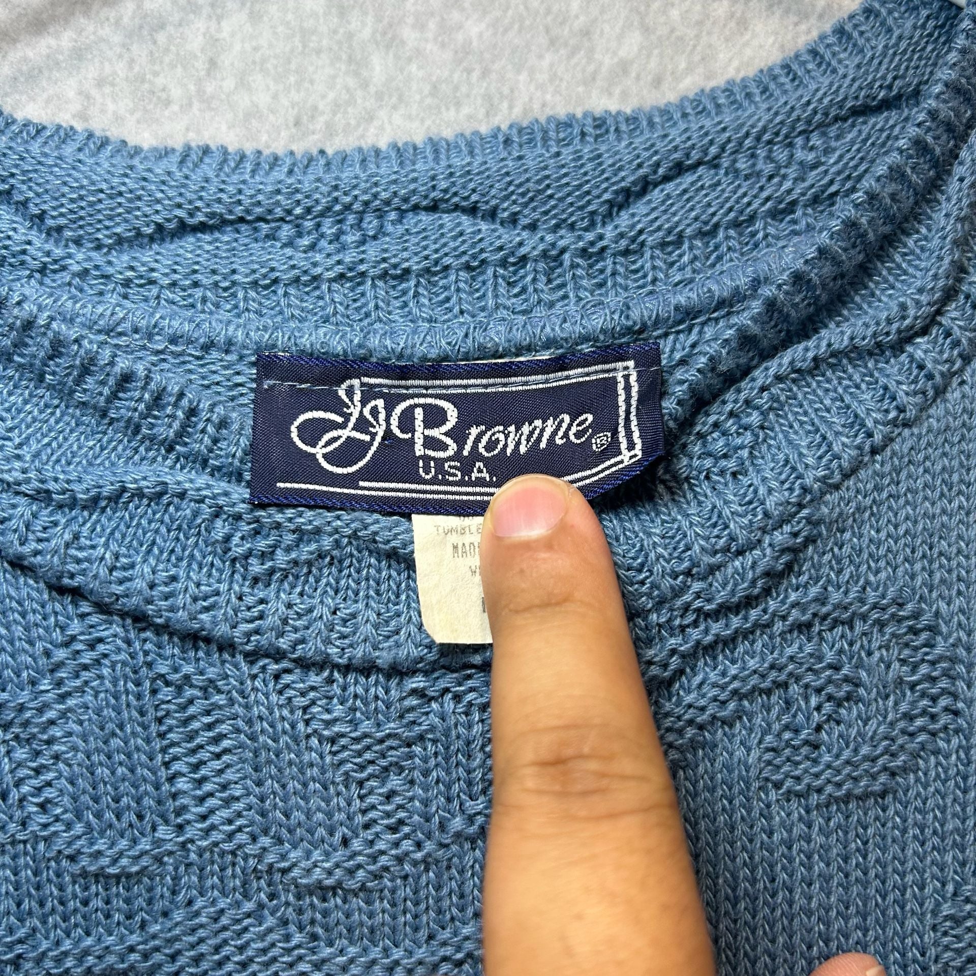 Vintage JJ Browne Women’s Teal Short Sleeve Knit Sweater Top Size M 2