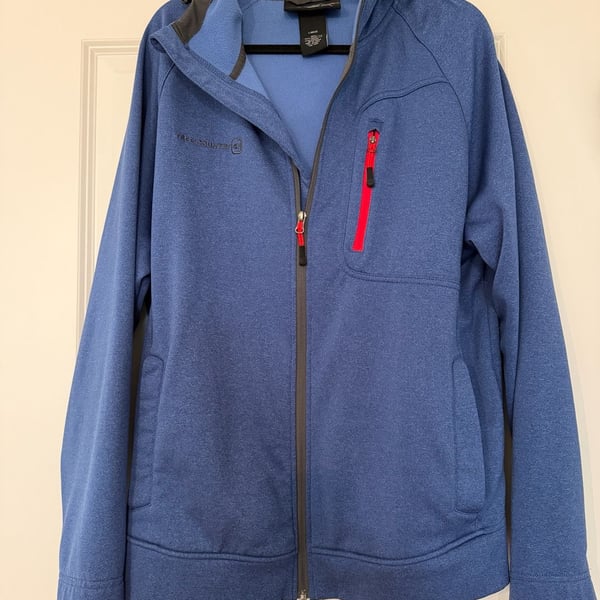 Men’s Free Country Fleece Zip Hoodie Size Large Blue