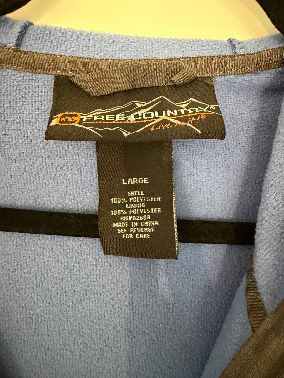 Men’s Free Country Fleece Zip Hoodie Size Large Blue 5
