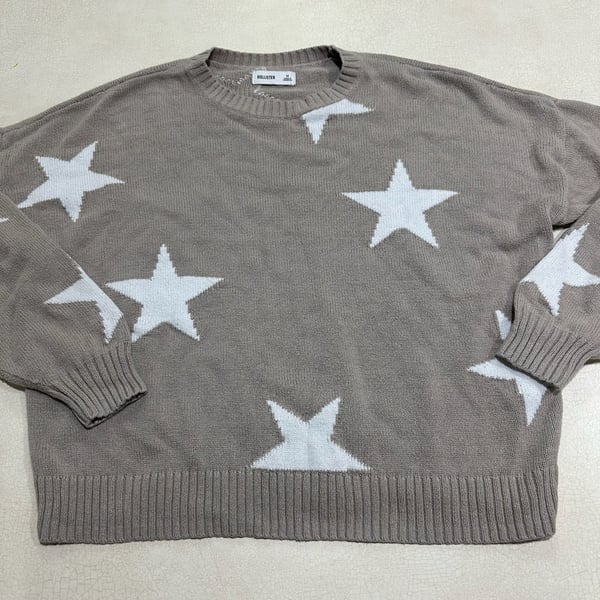 Hollister Star beige Sweater NWOT Hollister Co. M 