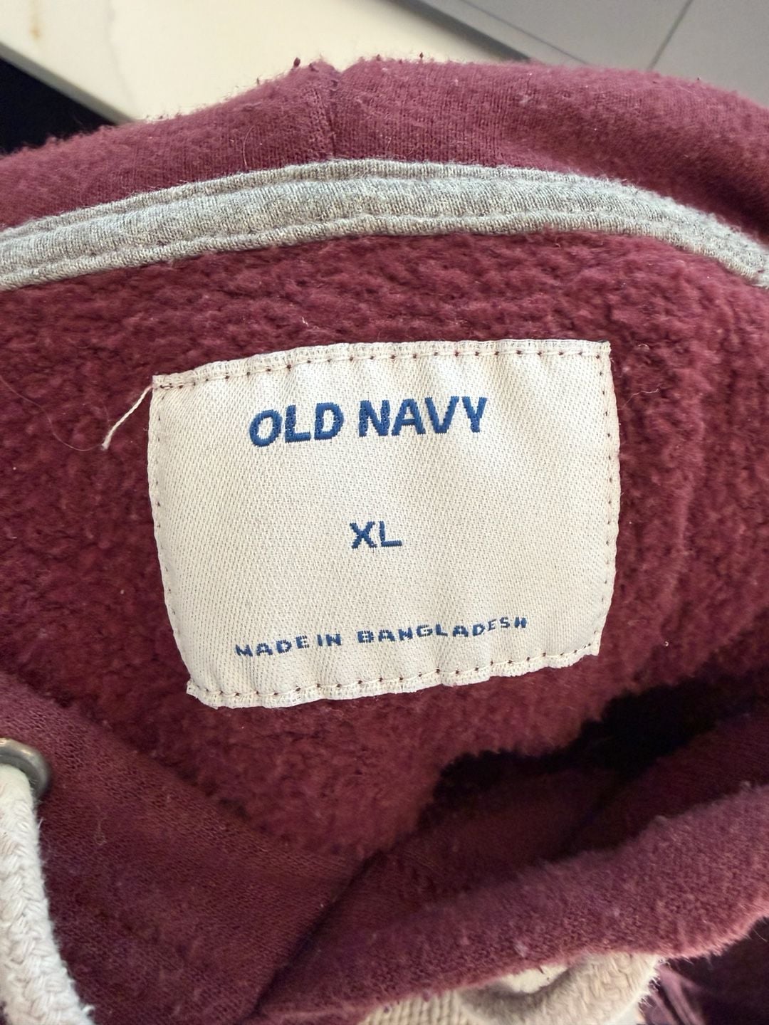 Old Navy Colorblock Hoodie Size XL Maroon Blue 5