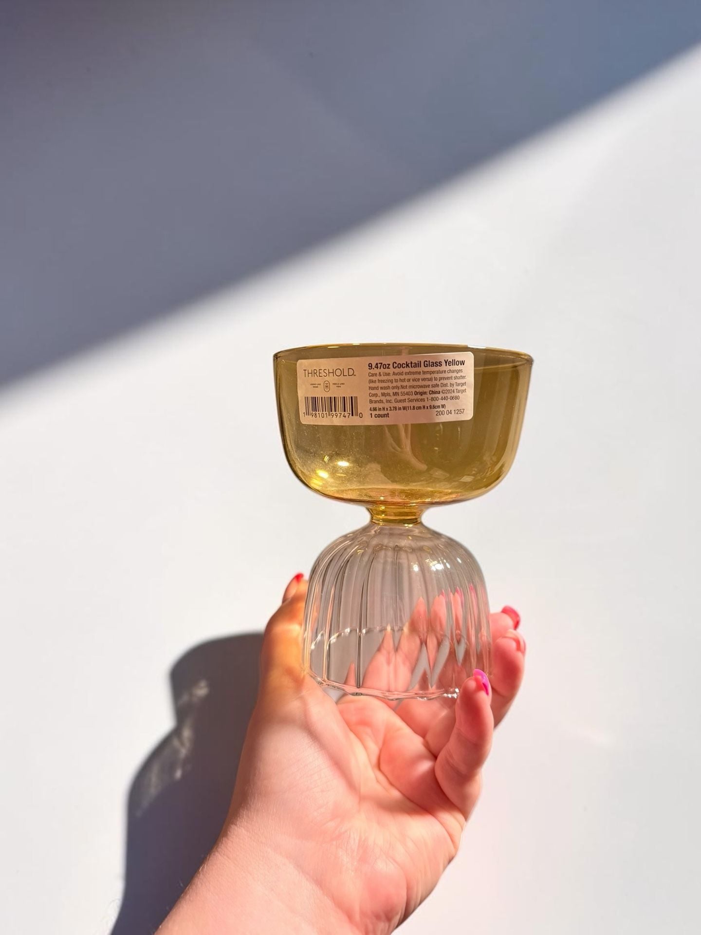 Threshold Cocktail Glass Yellow 9.47 oz 1