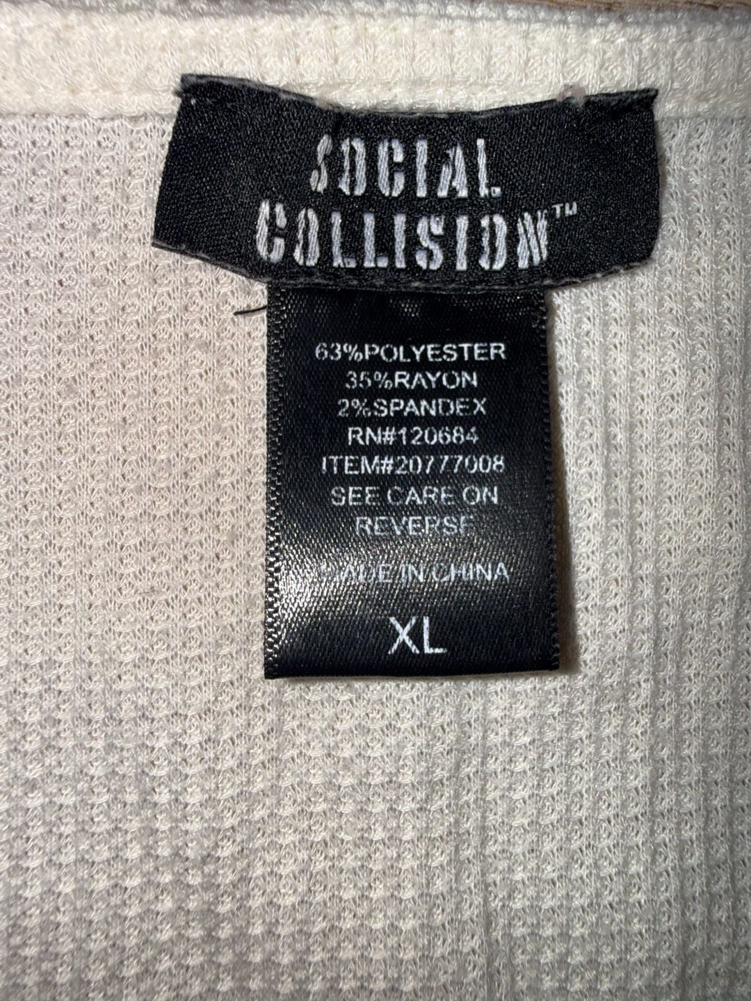 Vintage Social Collision Skull Rose Cross Long Sleeve Shirt XL Y2K Gothic 7