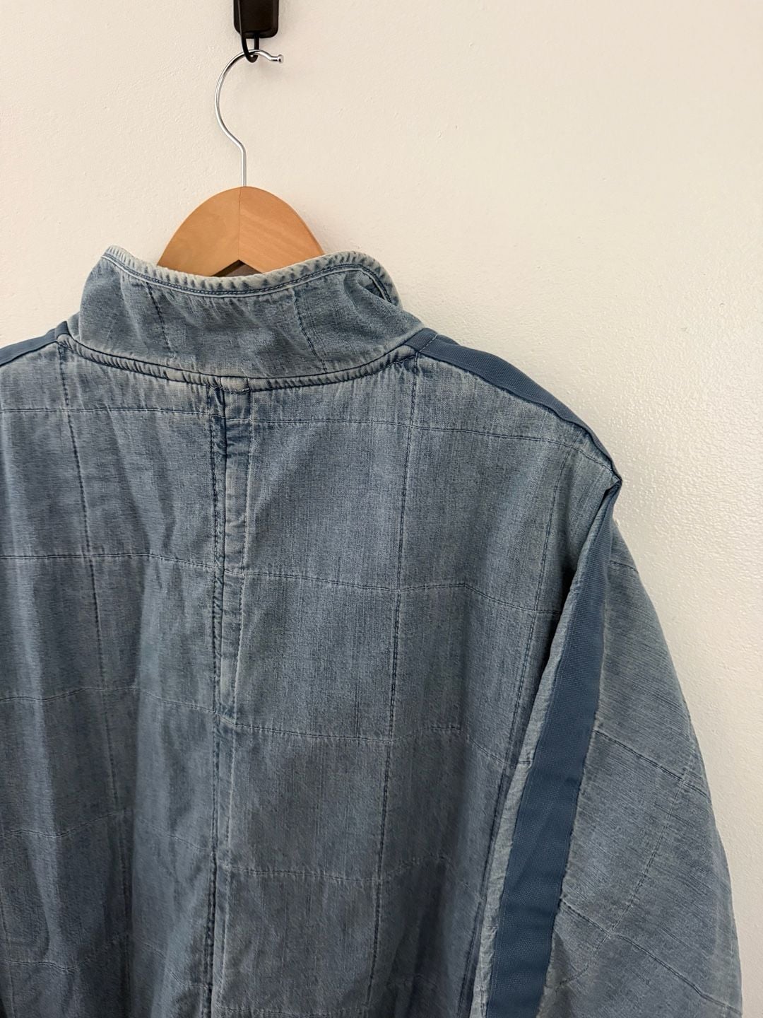 Free People Dolman Quilted Denim Jacket Size L Blue 7