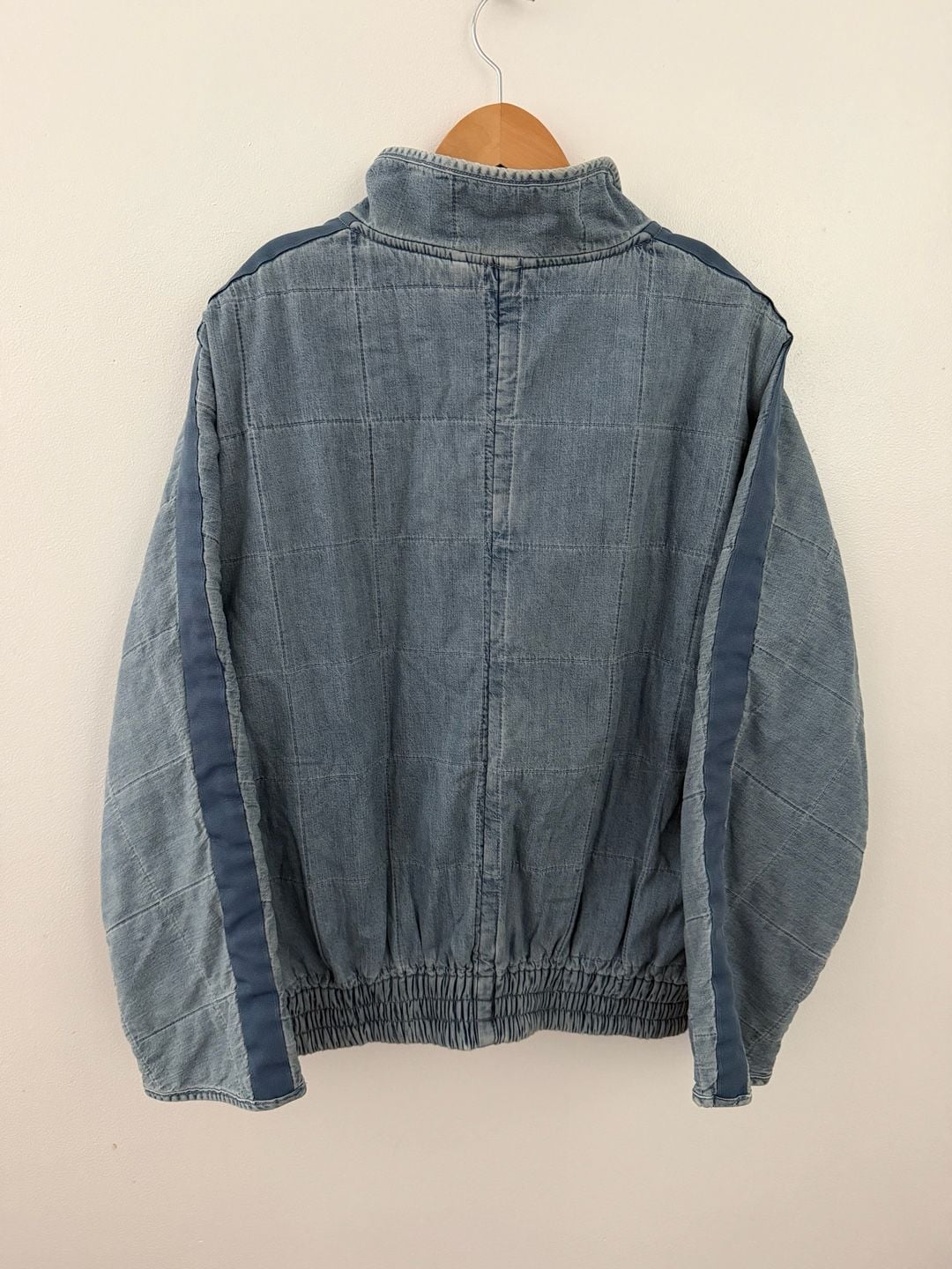 Free People Dolman Quilted Denim Jacket Size L Blue 8
