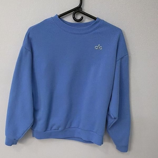 Alo Yoga Crystal clear blue Crewneck Sweatshirt size SM