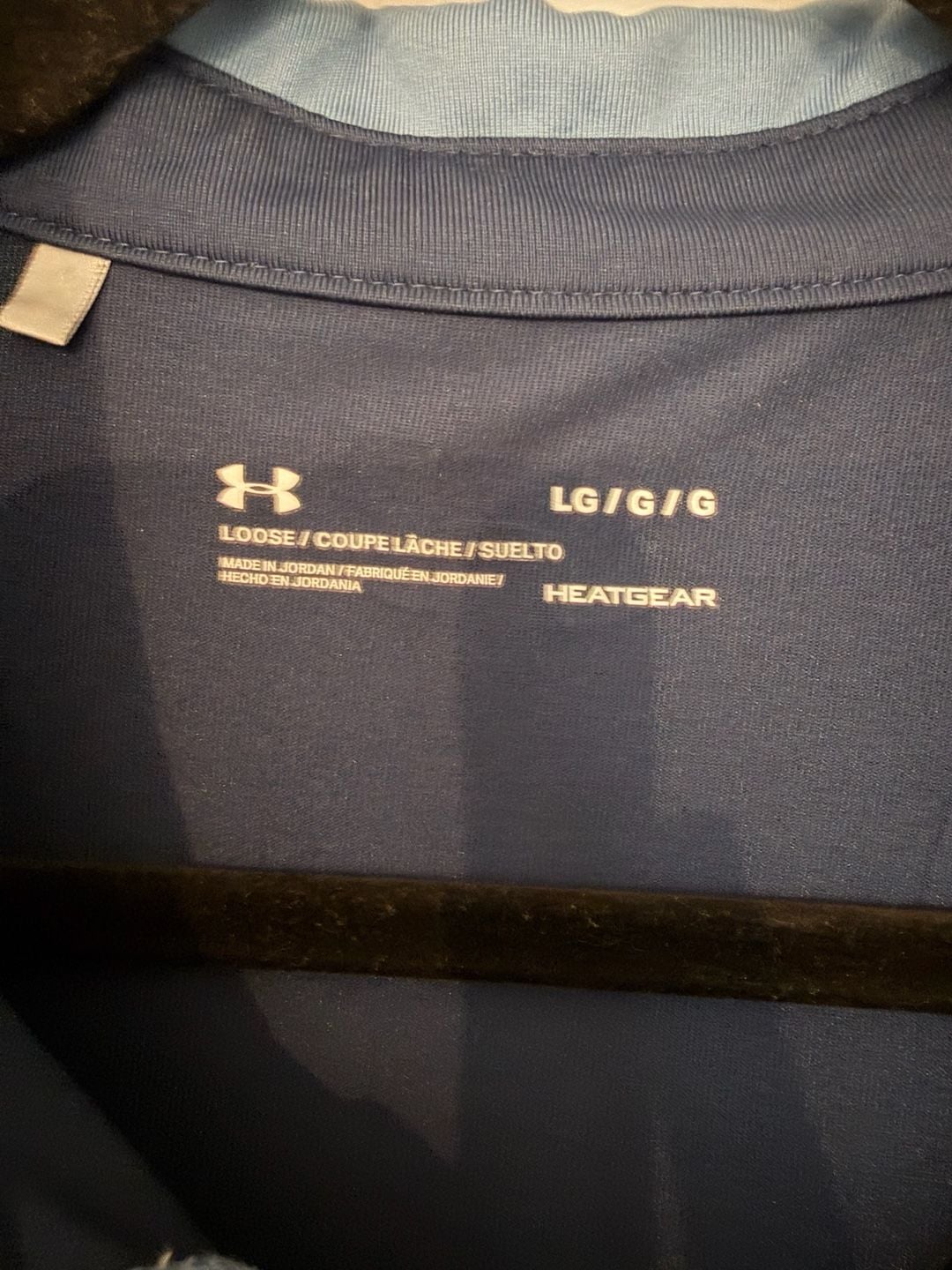 Under Armour HeatGear Polo Shirt Size Large Blue Colorblock Golf 4