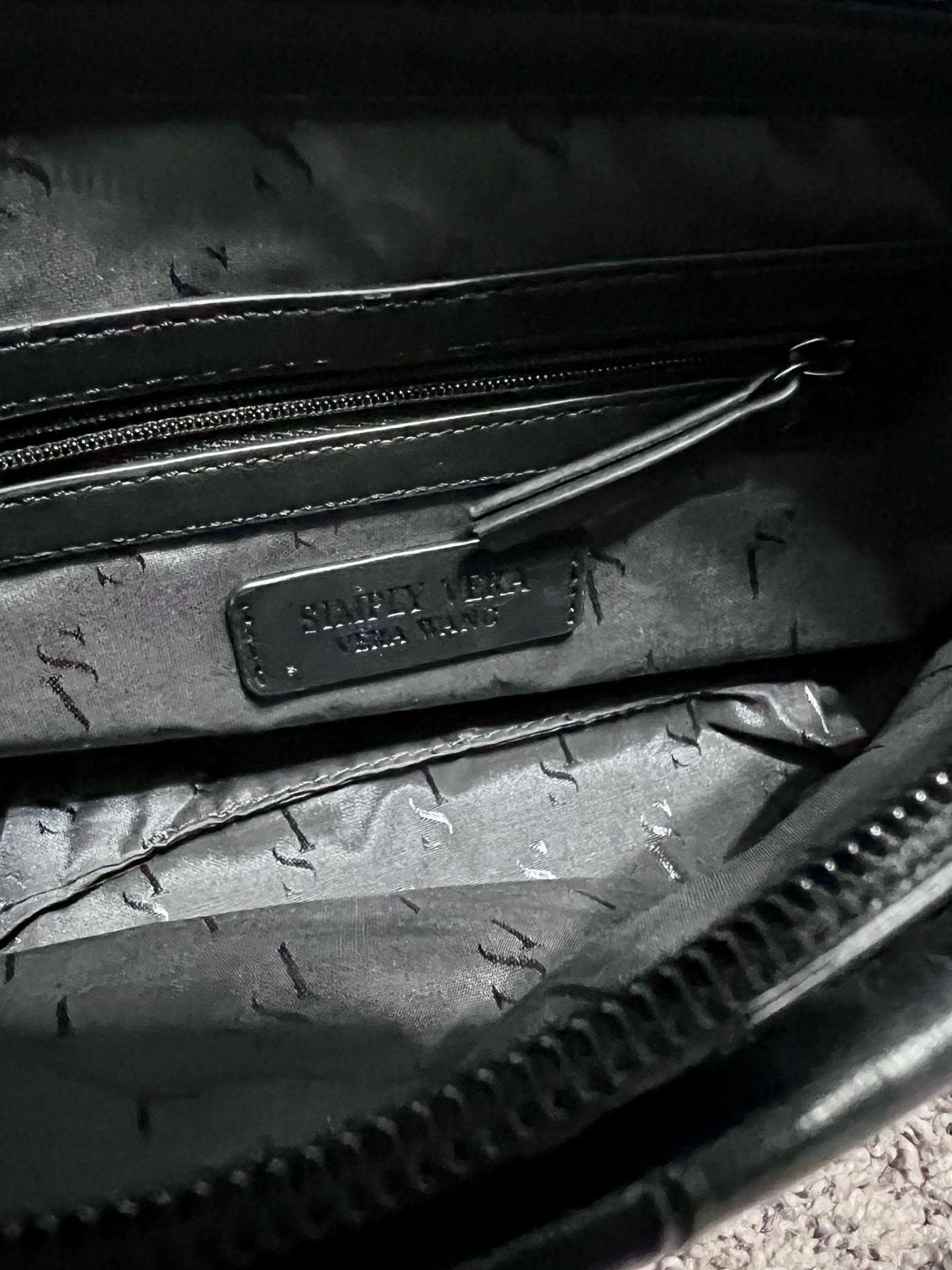 Simply Vera Vera Wang Signature Crossbody Black Croc Embossed Bag 7