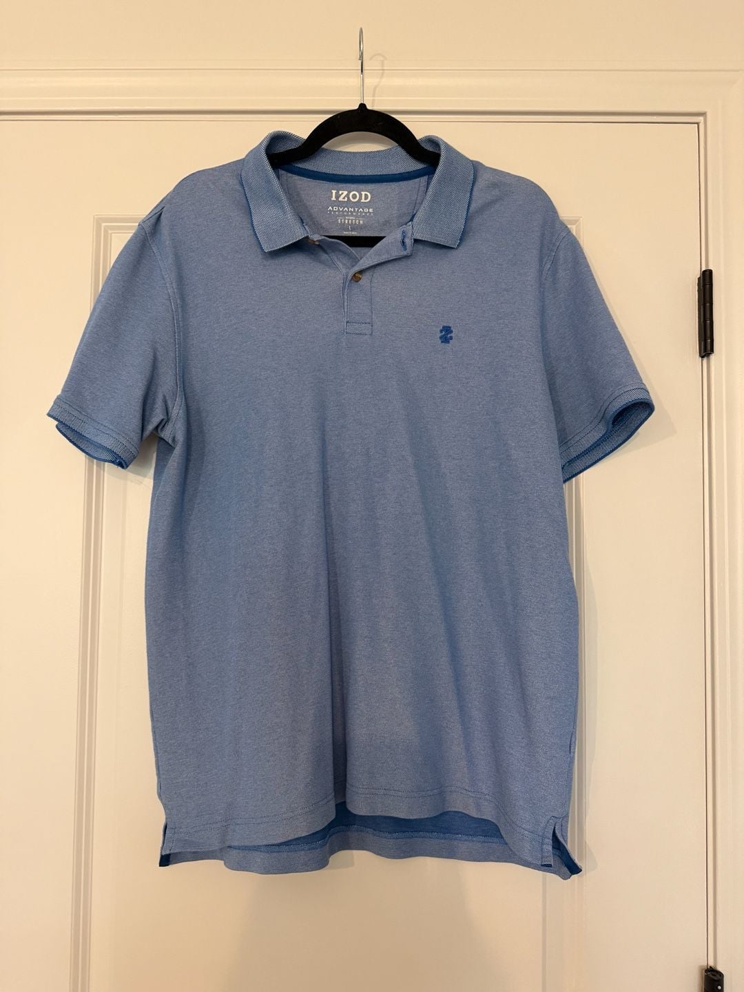 IZOD Advantage Performance Polo Shirt Size L Blue Stretch 2