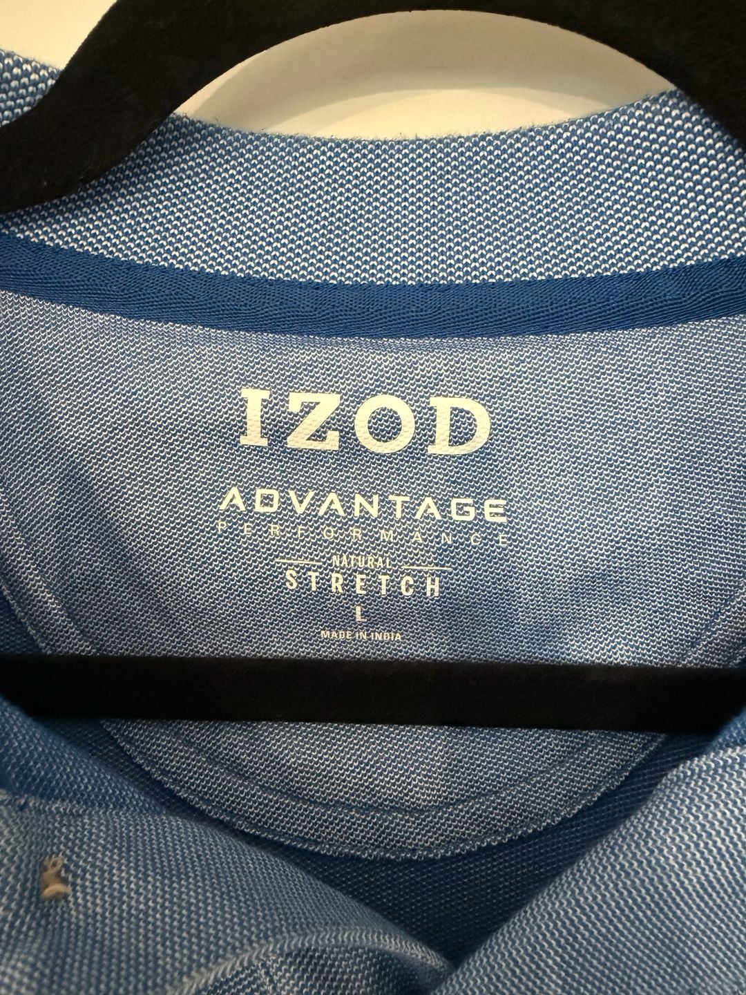 IZOD Advantage Performance Polo Shirt Size L Blue Stretch 3