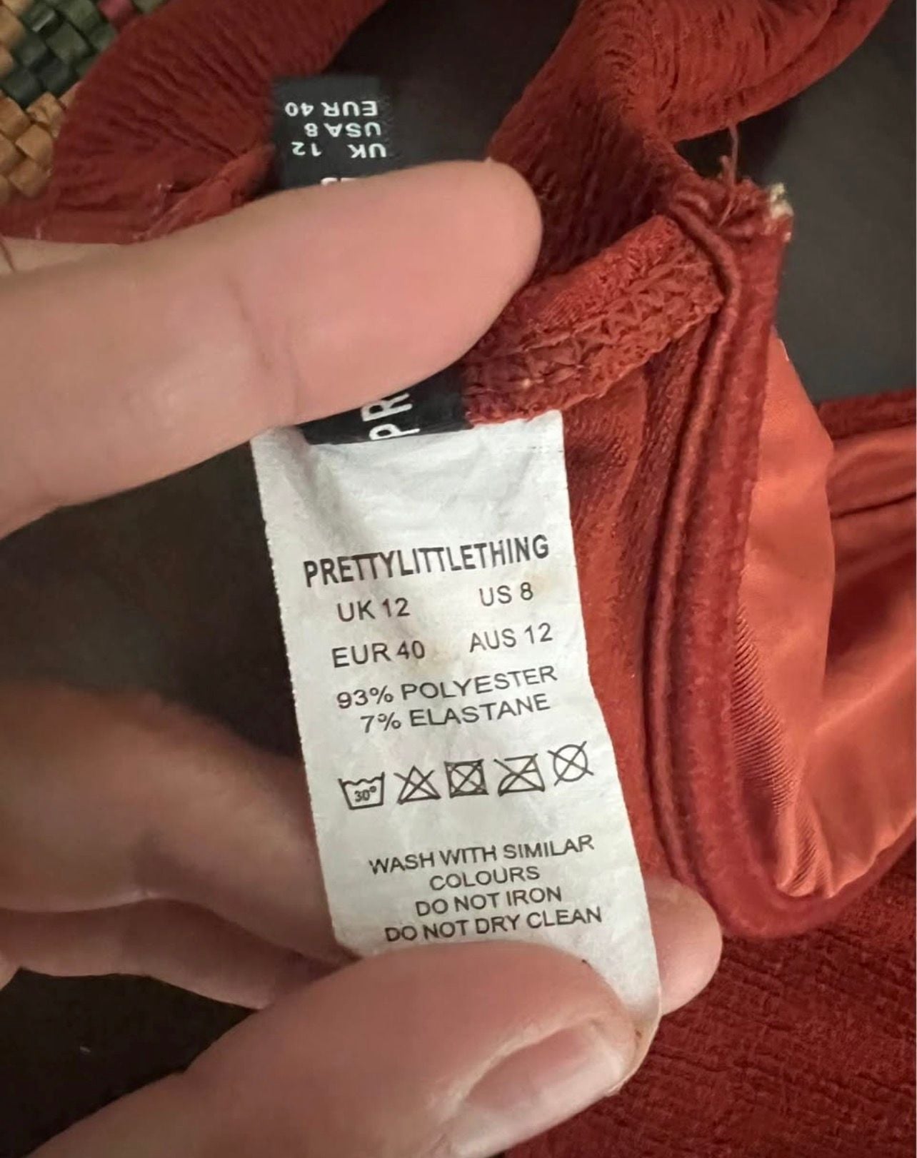 PrettyLittleThing Mini Crinkle Underwire Bikini Set Size 8 Rust 8