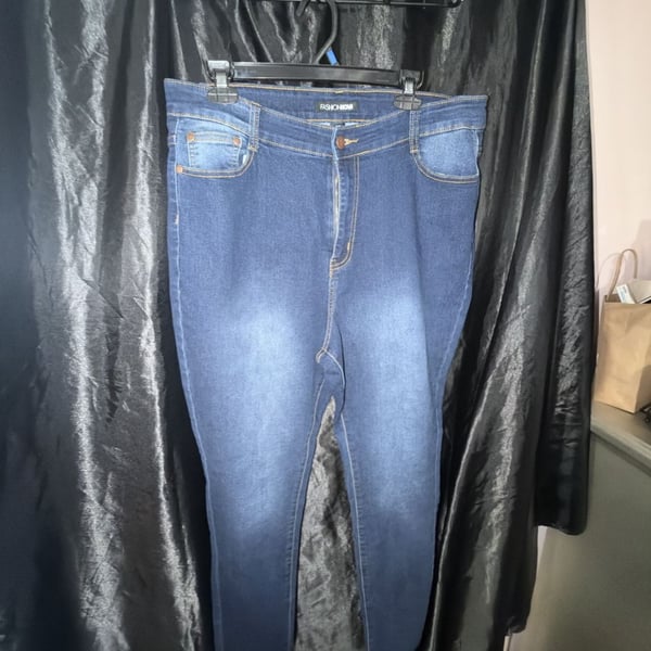 Fashion Nova Skinny Jeans Size 16 Blue High Waist Denim