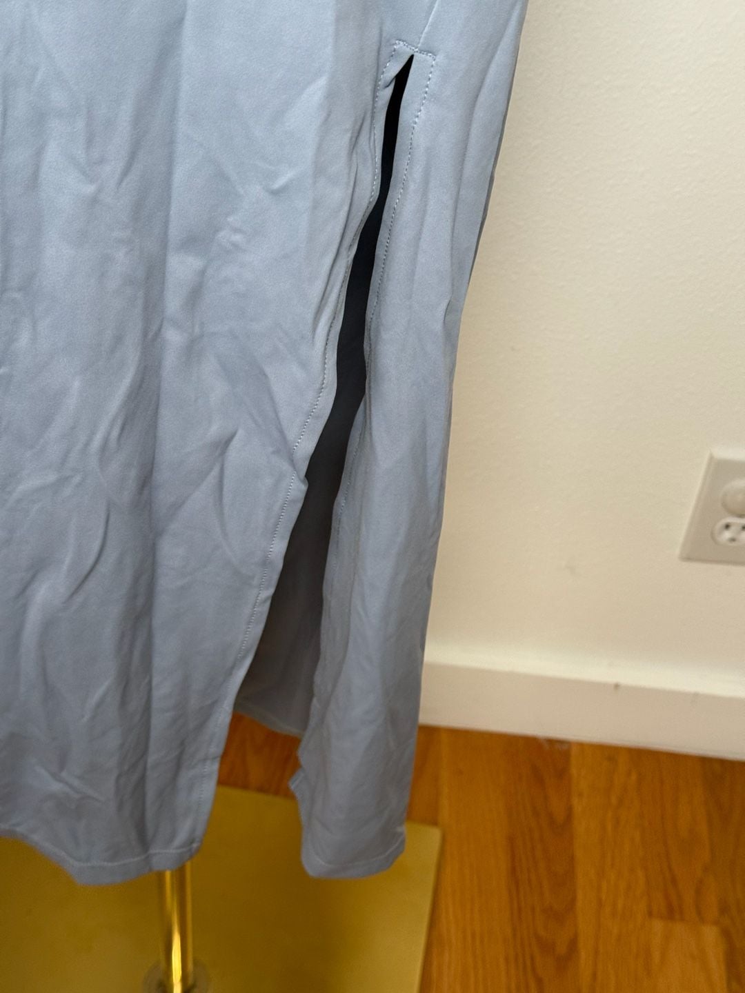 Halara Long Sleeve Midi Dress Size XL Blue Activewear Open Back 4