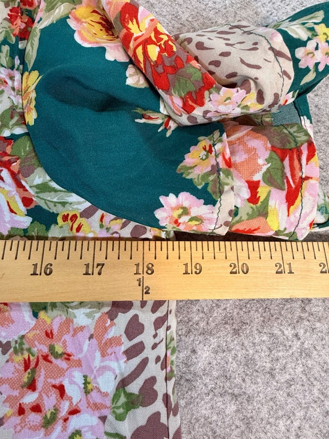 Andrée By Unit Floral Dress Size S Green Leopard Print Ruffle Sleeve 8