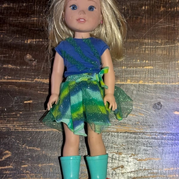American Girl WellieWishers Camille Doll Blonde Blue Eyes Rainboots