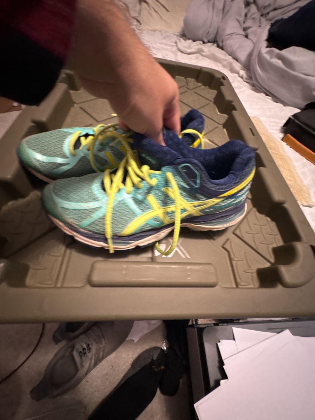 ASICS Gel-Cumulus 17 Size 8.5 Aqua Navy Yellow Running Shoes 7