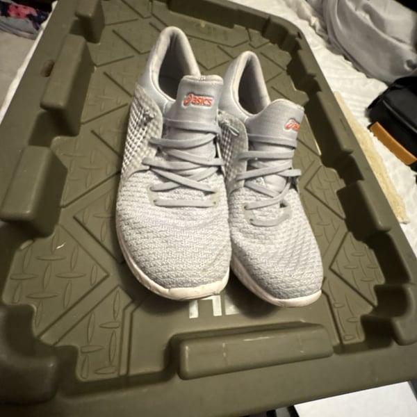 ASICS Gel-Kenun Knit Running Shoes Grey Orange