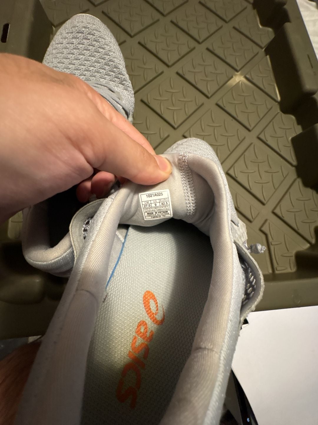 ASICS Gel-Kenun Knit Running Shoes Grey Orange 10