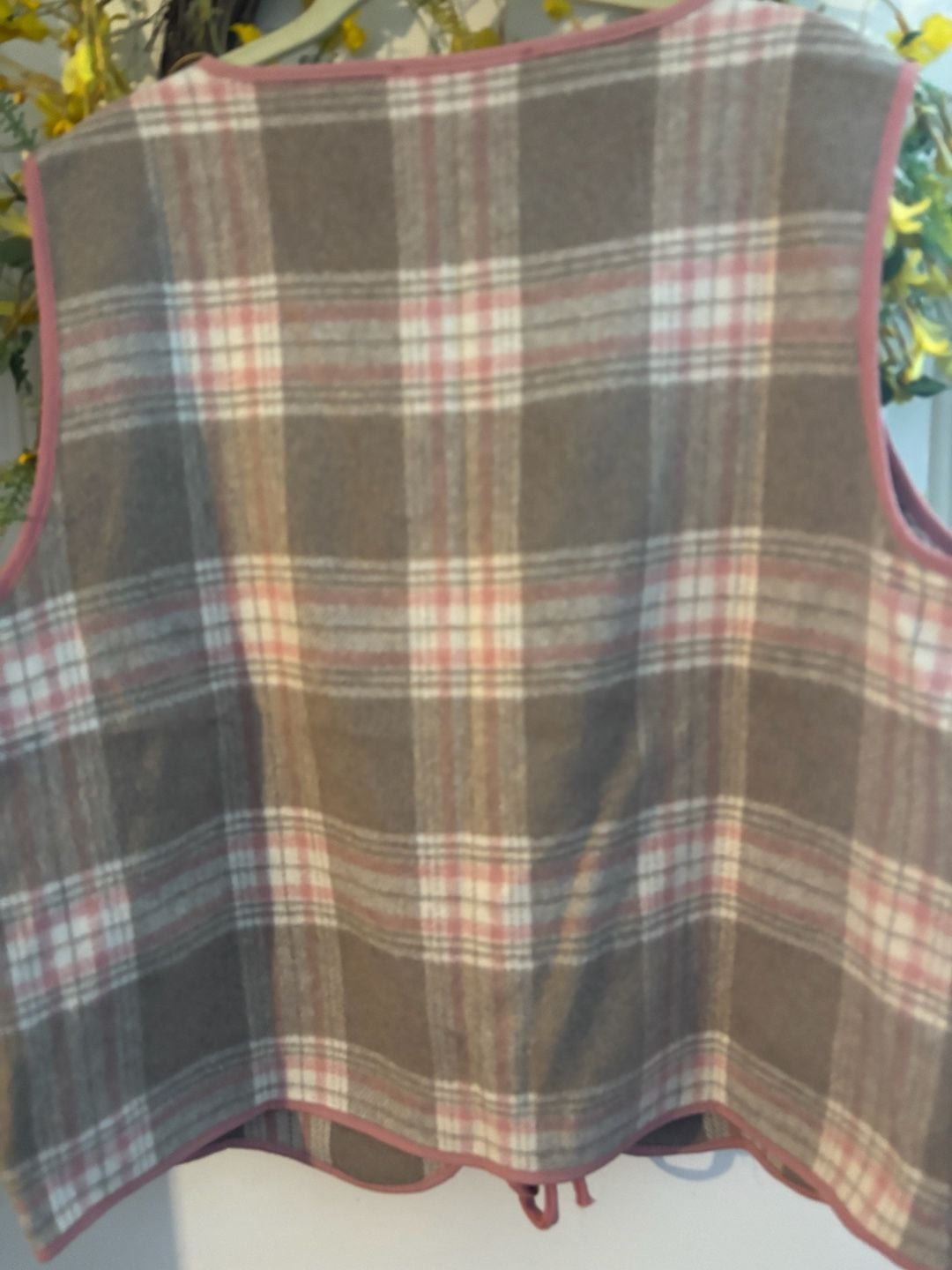 Haptics Rosewood Plaid Vest Size 1X Brown Pink 6