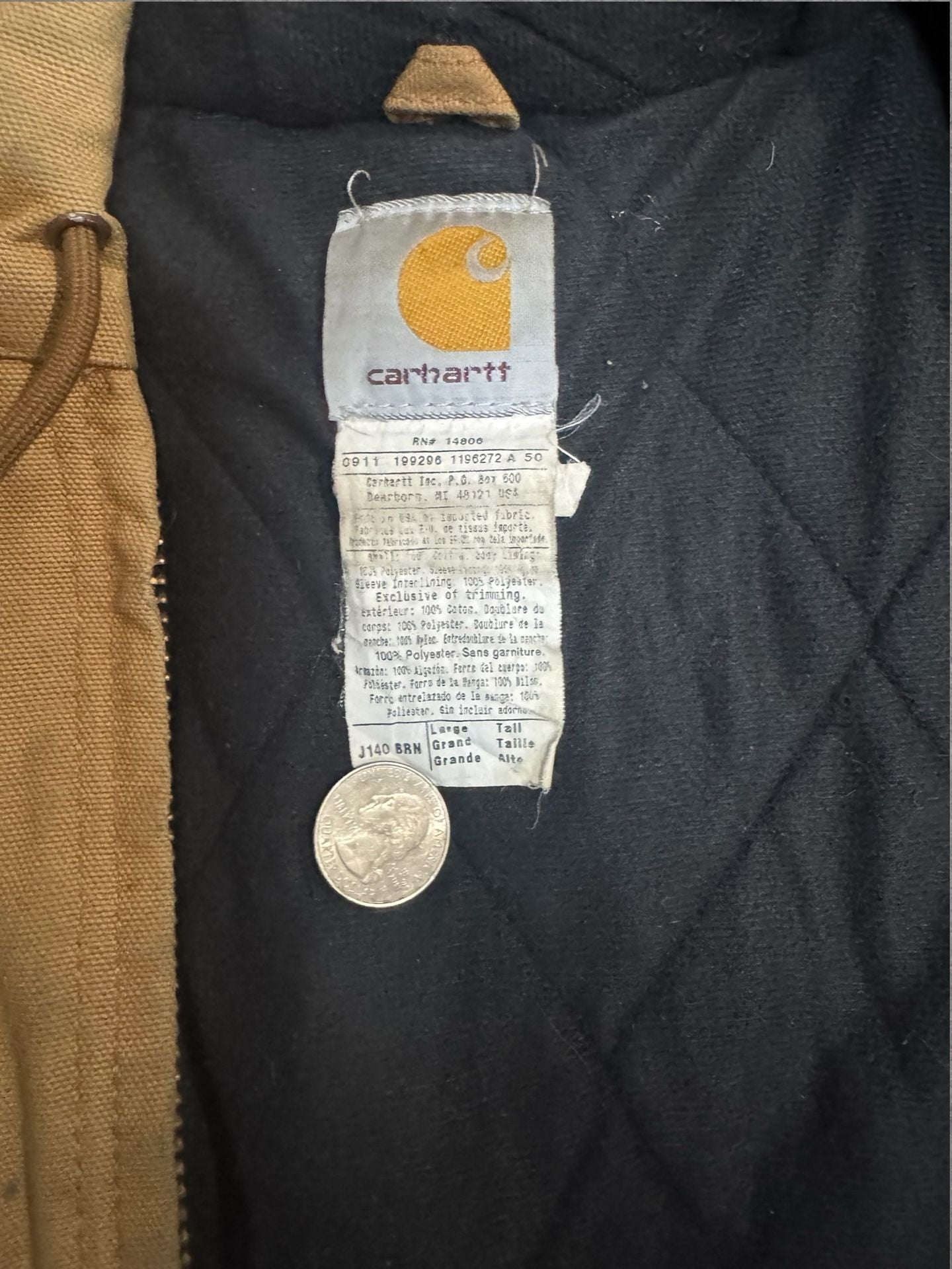 Carhartt J130 Hooded Work Jacket Faded Brown 3