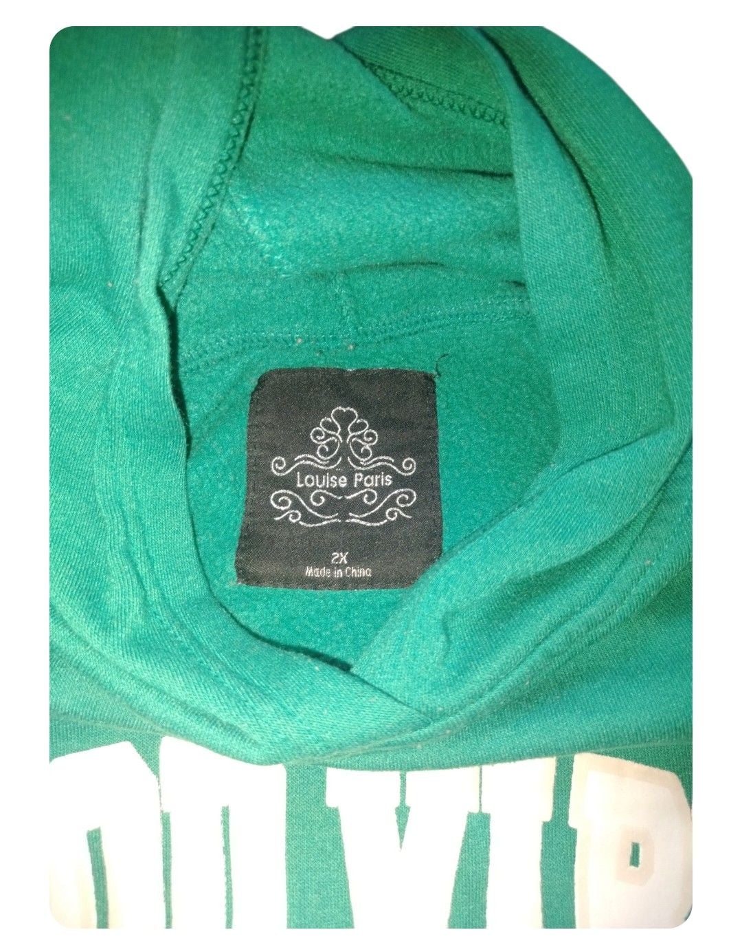 Louise Paris Good Vibes Hoodie Size 2X Green Pullover 3