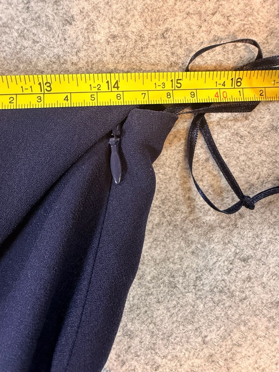 Banana Republic One-Shoulder Dress Size 2 Tall Navy Blue Ruffle Cocktail 6