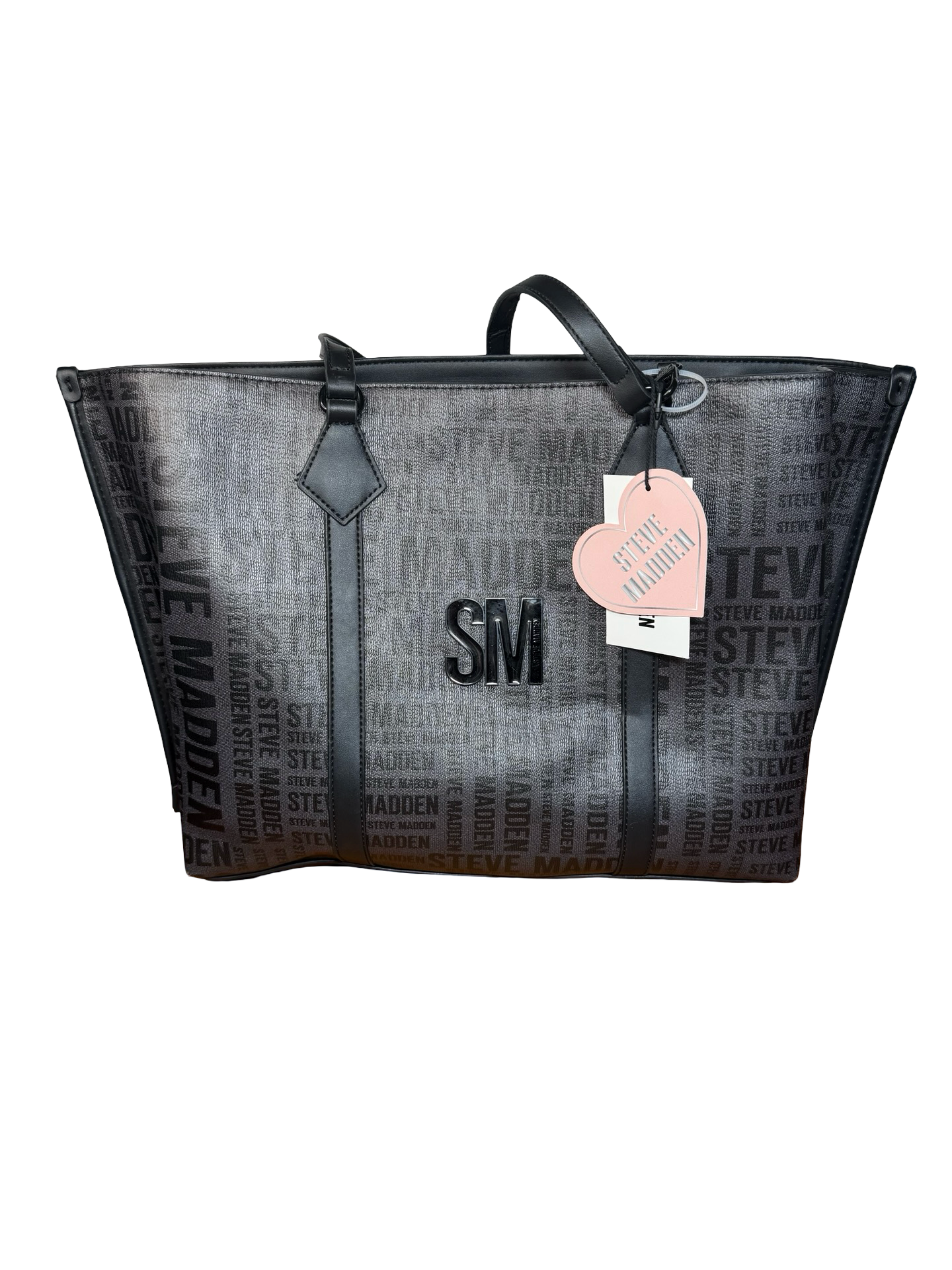 Steve Madden Monogram Tote Bag Black 2