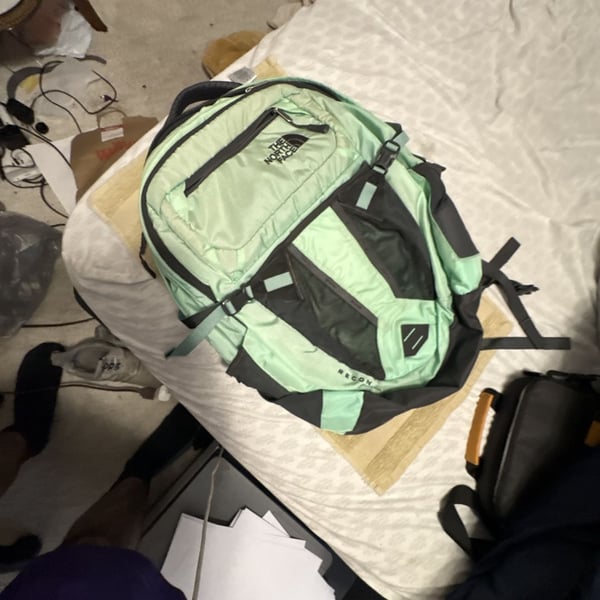 The North Face Recon Backpack Green Grey Laptop Bookbag