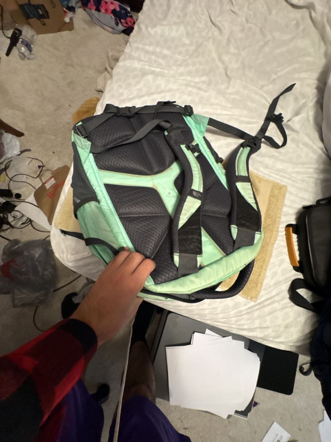 The North Face Recon Backpack Green Grey Laptop Bookbag 3