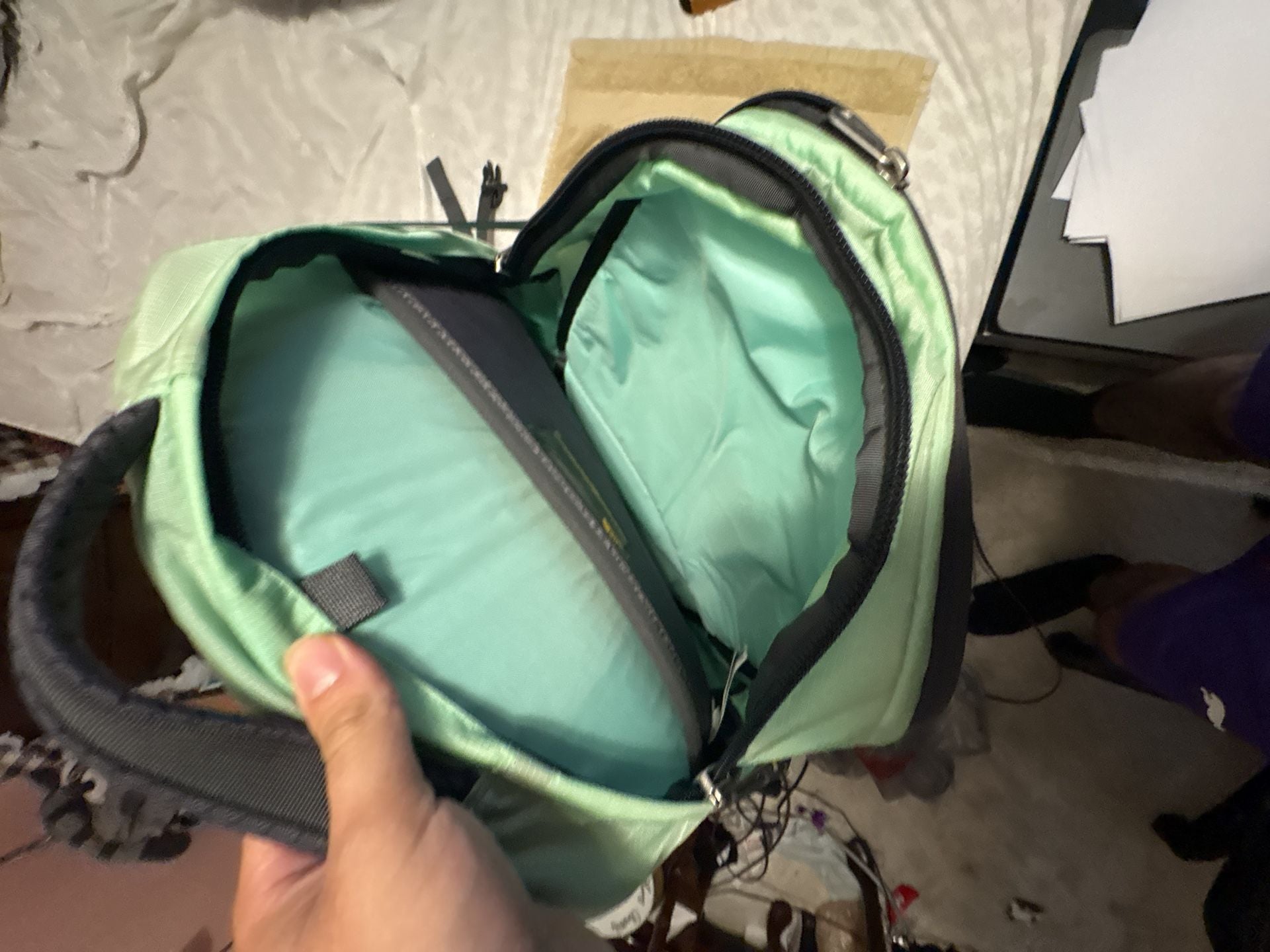 The North Face Recon Backpack Green Grey Laptop Bookbag 4