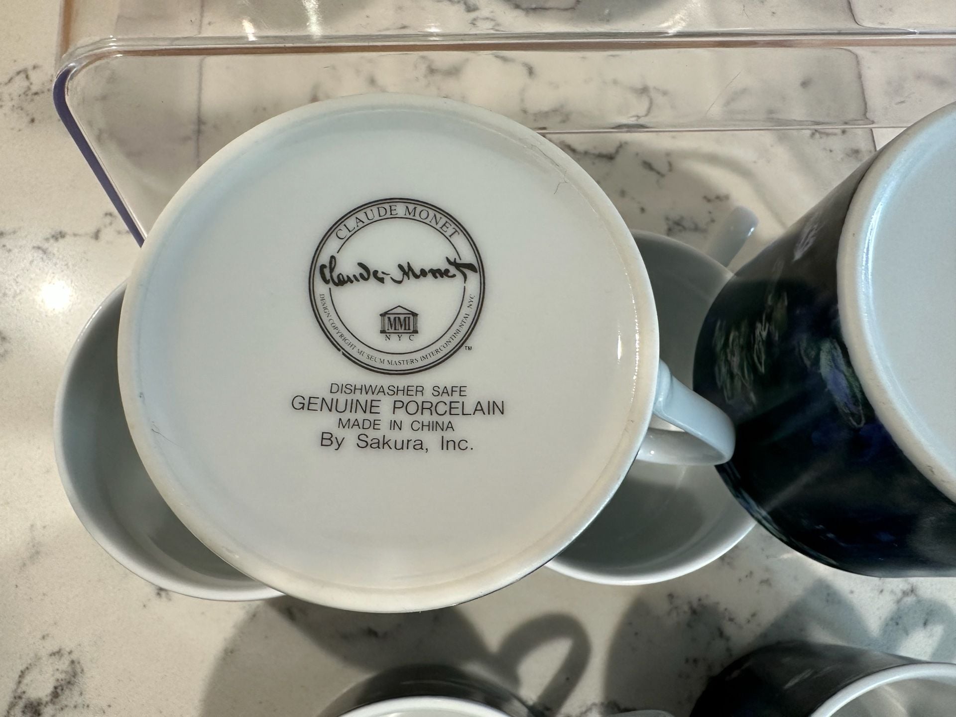 Claude Monet Water Lilies Porcelain Tea Set of 7 cups with Sugar Bowl and Creamer, 5