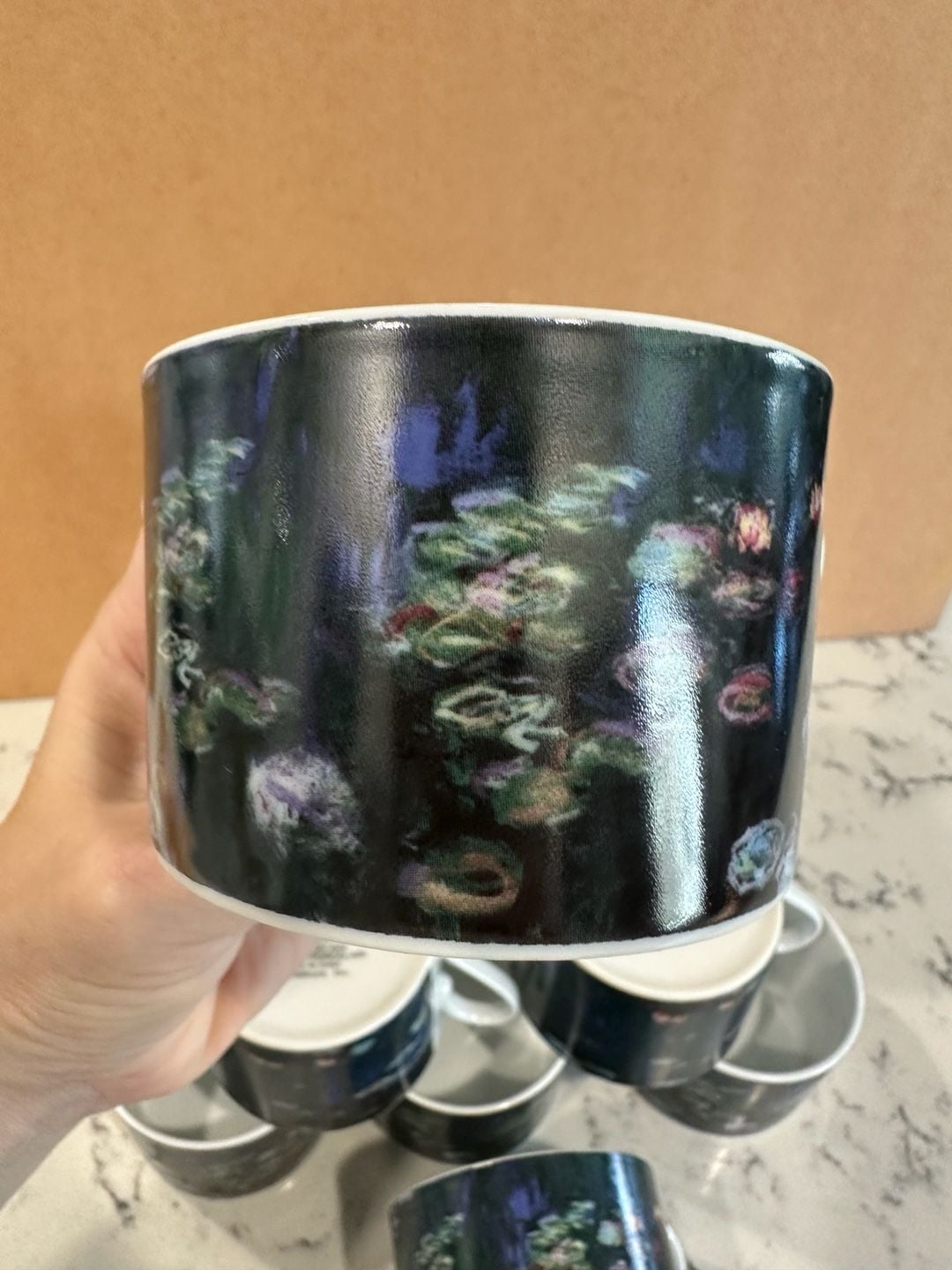 Claude Monet Water Lilies Porcelain Tea Set of 7 cups with Sugar Bowl and Creamer, 7