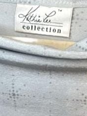 Vintage 90’s Metallic Boat Neck Top Blue Sparkle Star Print 4
