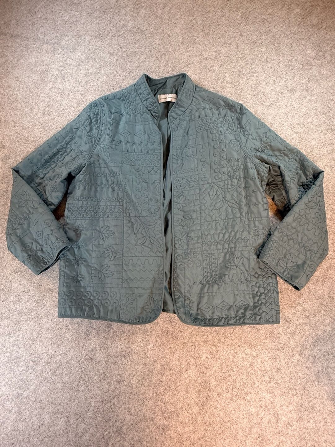 Alfred Dunner teal quilted jacket size 12 2