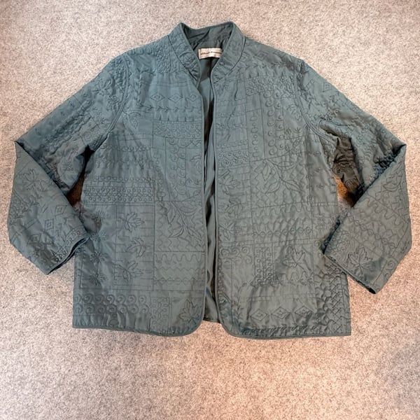 Alfred Dunner teal quilted jacket size 12