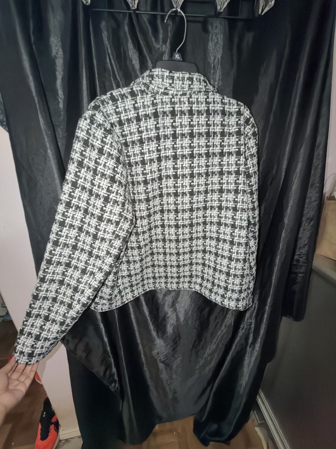Nine West Tweed Cropped Jacket Size XXL Black White 11