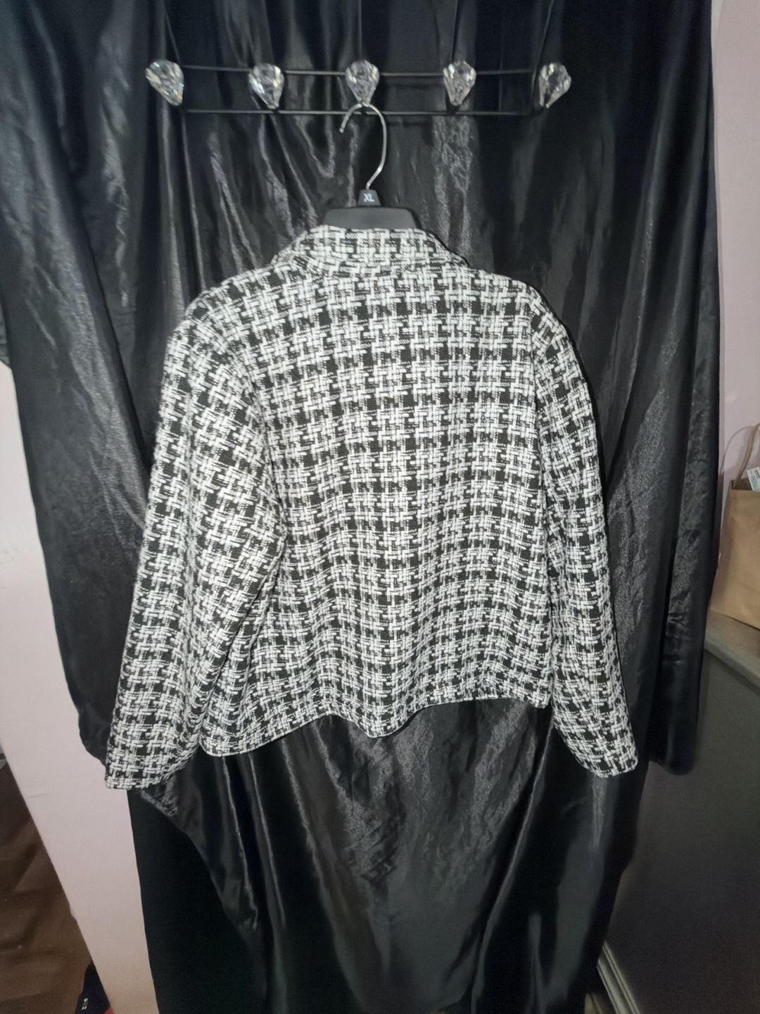 Nine West Tweed Cropped Jacket Size XXL Black White 12