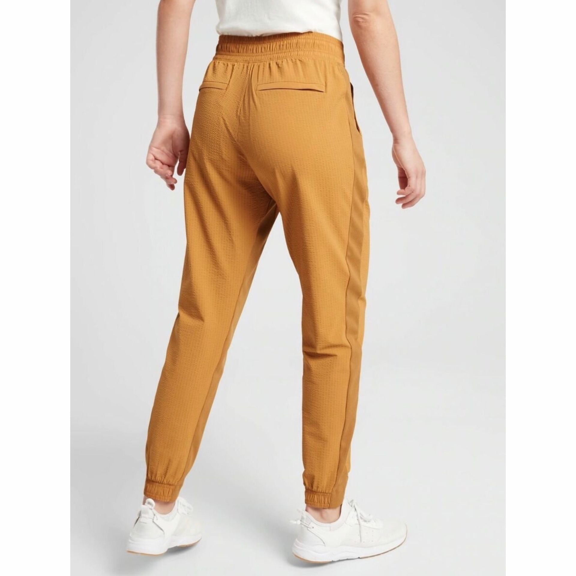 Athleta Textured Brooklyn Joggers Mustard Yellow 4