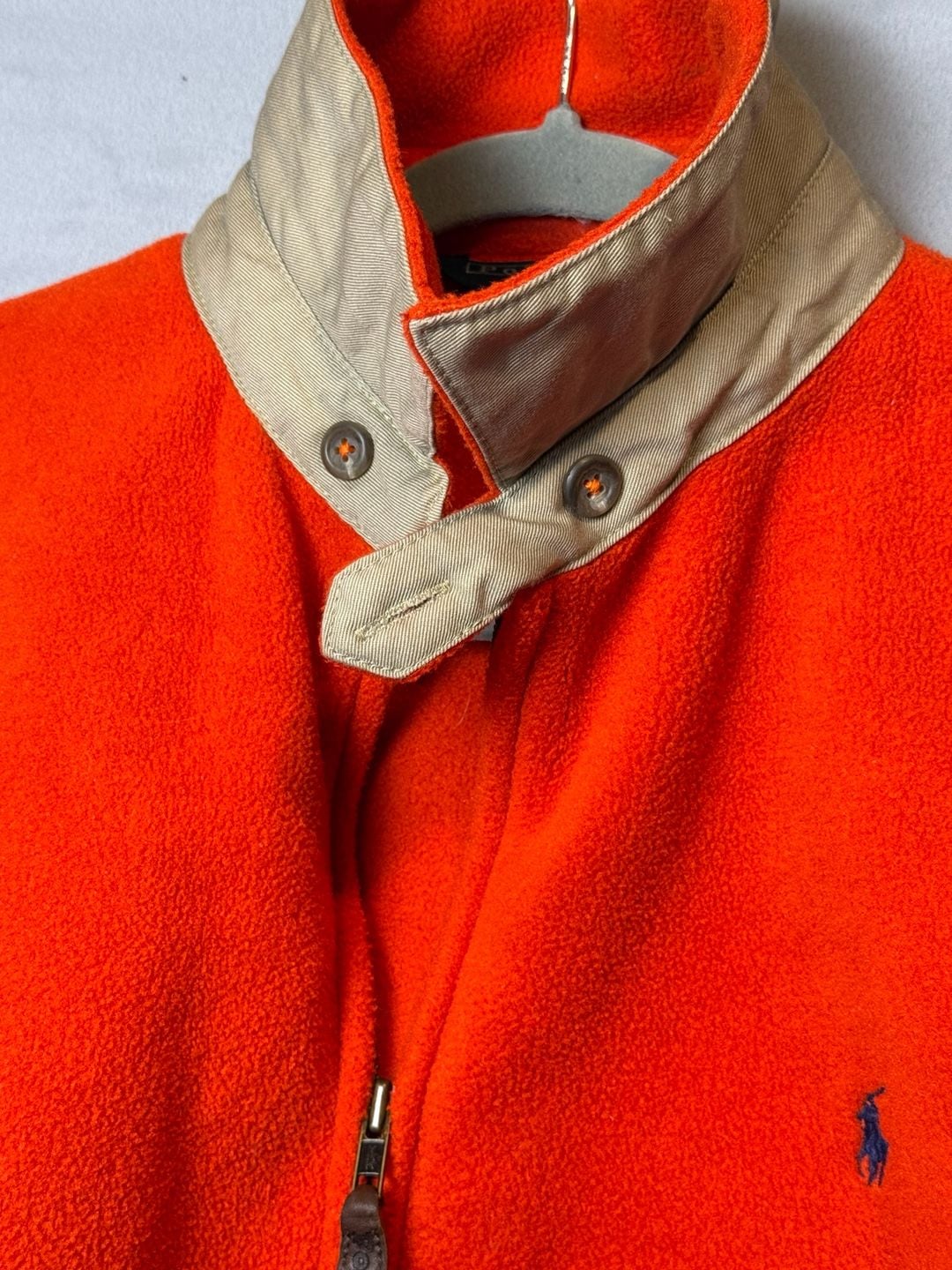Vintage 1990s Polo by Ralph Lauren Fleece Jacket Orange 10