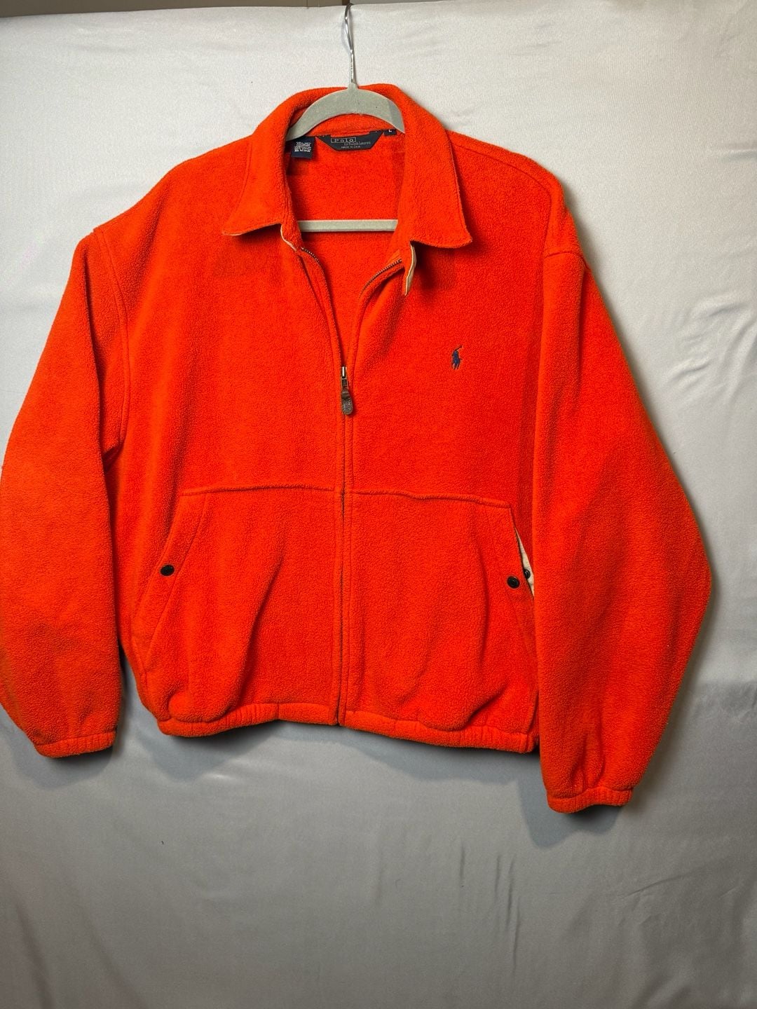 Vintage 1990s Polo by Ralph Lauren Fleece Jacket Orange 2