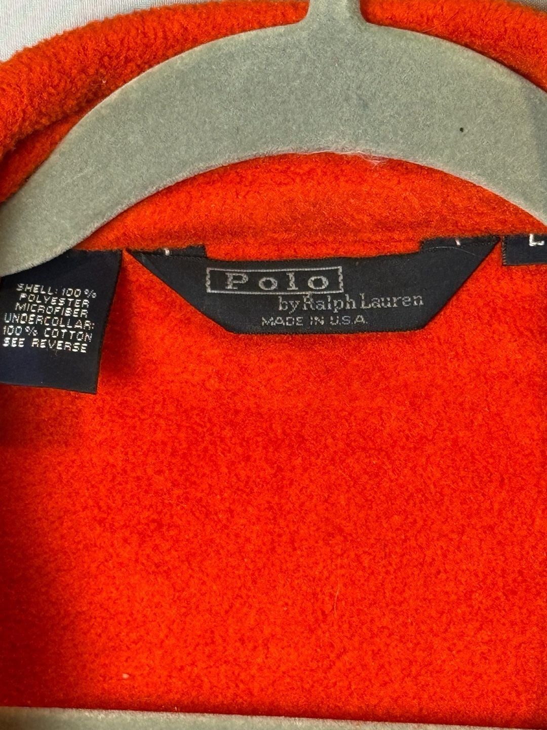 Vintage 1990s Polo by Ralph Lauren Fleece Jacket Orange 12