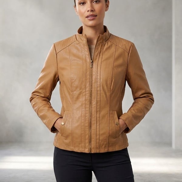 Philosophy Republic Clothing Faux Leather Women’s Jacket Size M Tan
