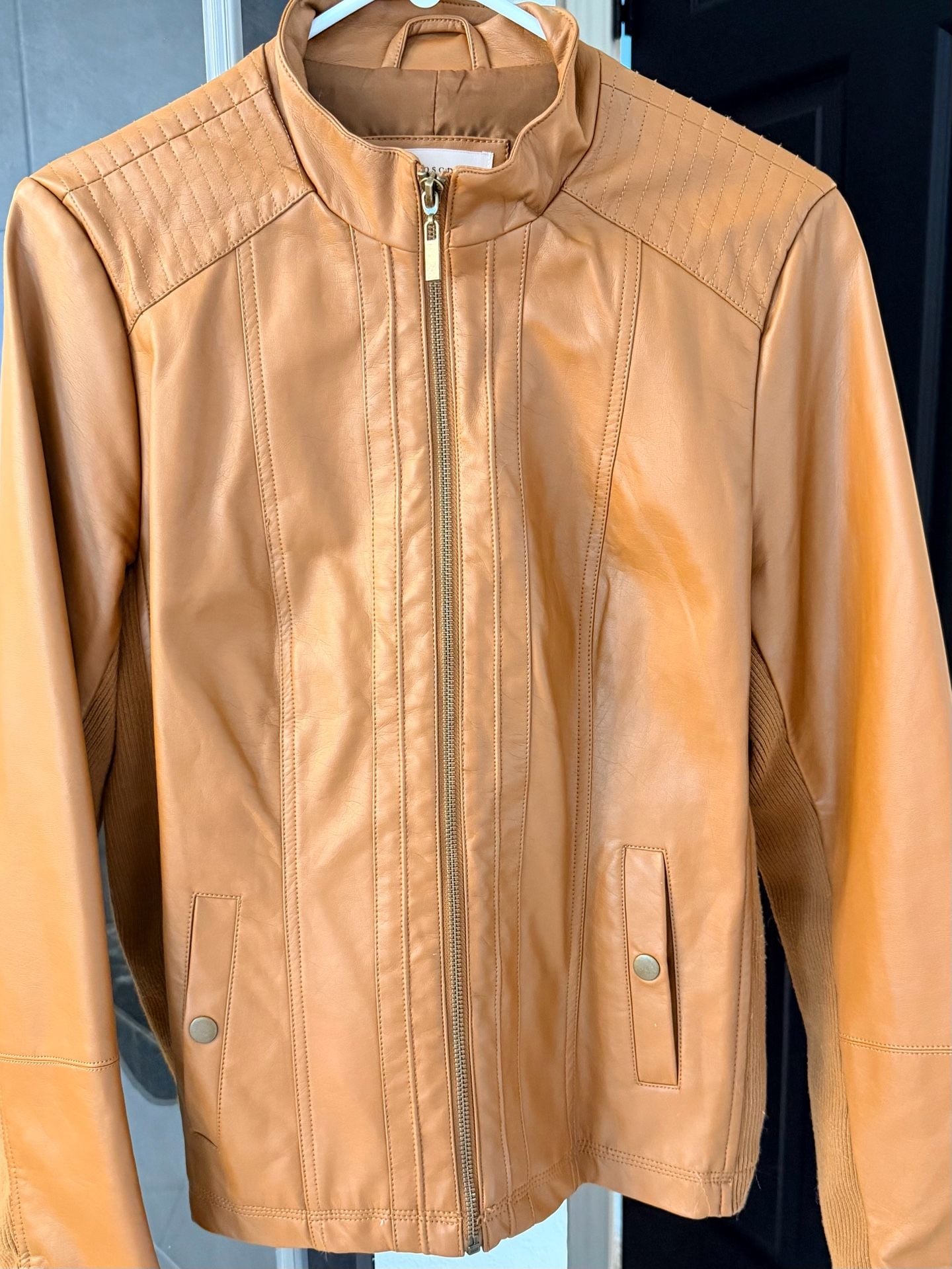 Philosophy Republic Clothing Faux Leather Women’s Jacket Size M Tan 4