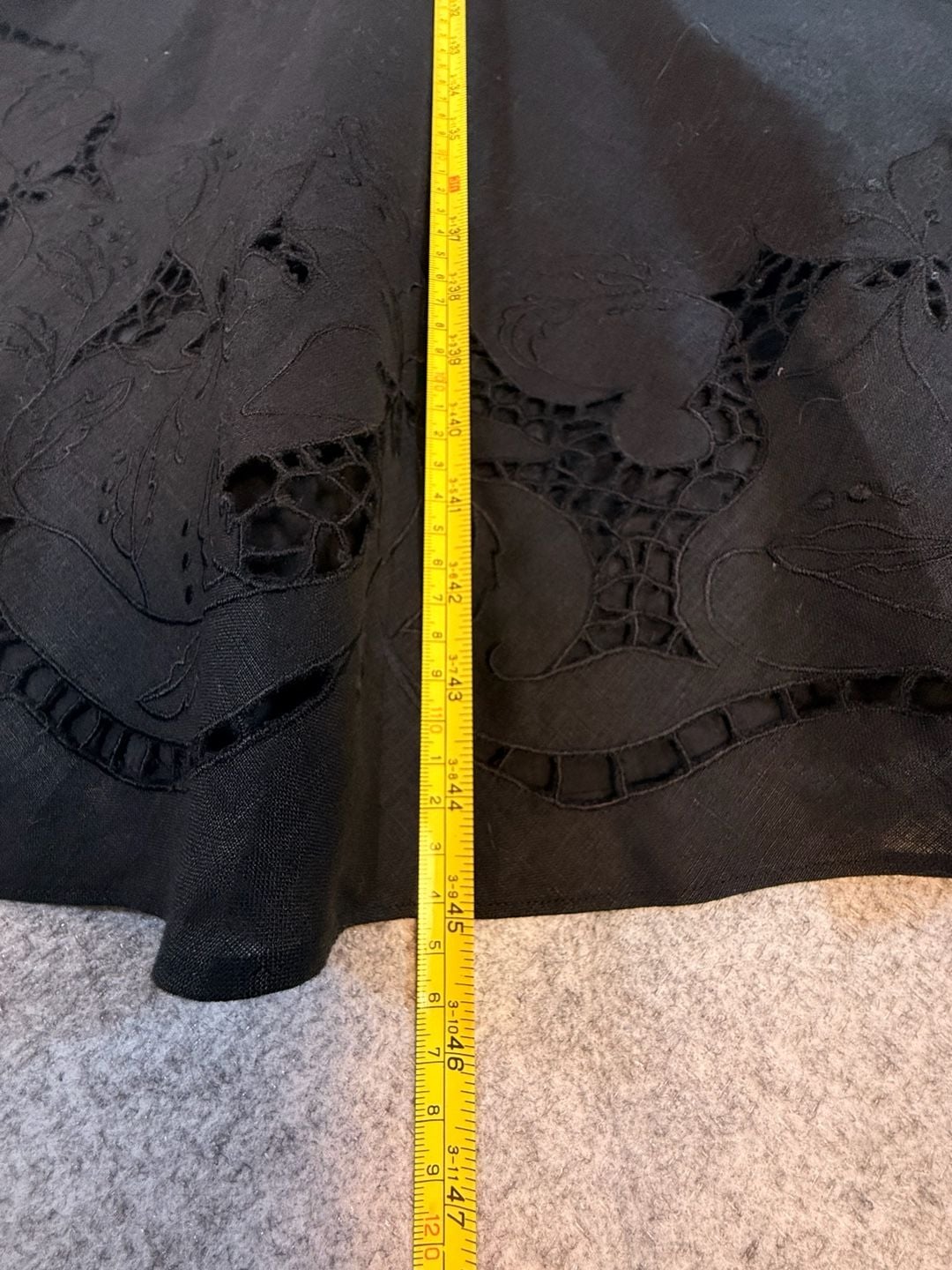 Ann Taylor Halter Dress Size 8 Black Linen Embroidered Cutout 8