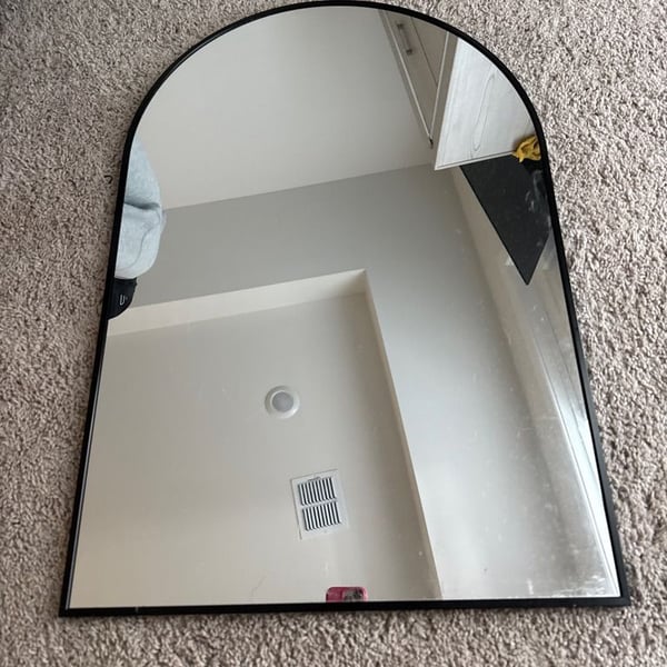 Black Arched Wall Mirror Metal Framed